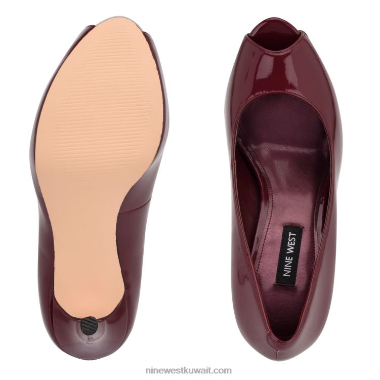 Nine West hethr منصة مضخات زقزقة اصبع القدم براءة اختراع البرقوق VVL081288