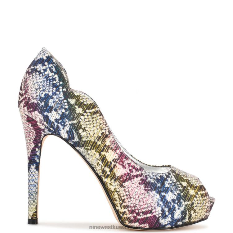 Nine West hilare مضخات زقزقة اصبع القدم أحمر / بنفسجي متعدد VVL081301