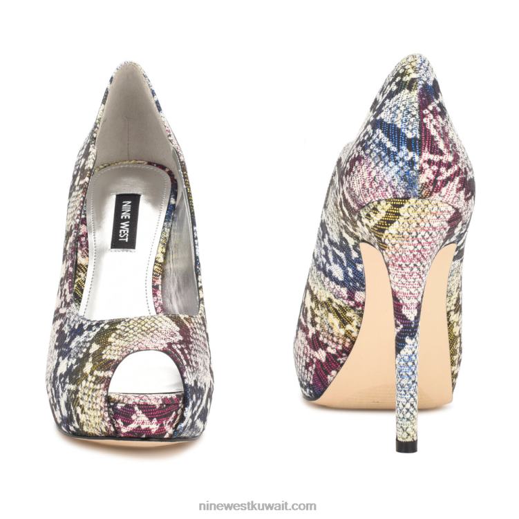 Nine West hilare مضخات زقزقة اصبع القدم أحمر / بنفسجي متعدد VVL081301