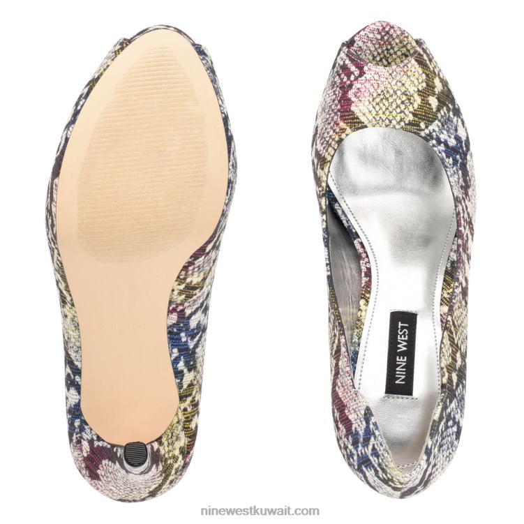 Nine West hilare مضخات زقزقة اصبع القدم أحمر / بنفسجي متعدد VVL081301