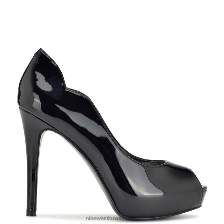 Nine West hilare مضخات زقزقة اصبع القدم أسود براءة اختراع VVL081304