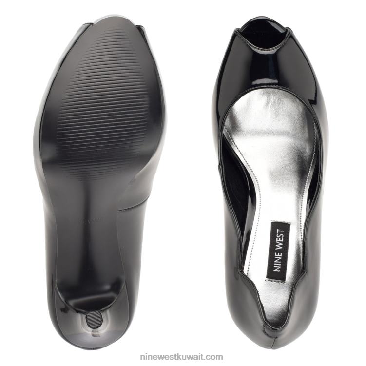 Nine West hilare مضخات زقزقة اصبع القدم أسود براءة اختراع VVL081304