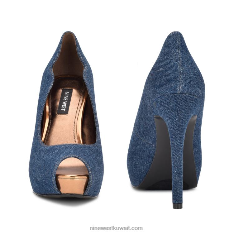 Nine West hilare مضخات زقزقة اصبع القدم الدنيم VVL08873