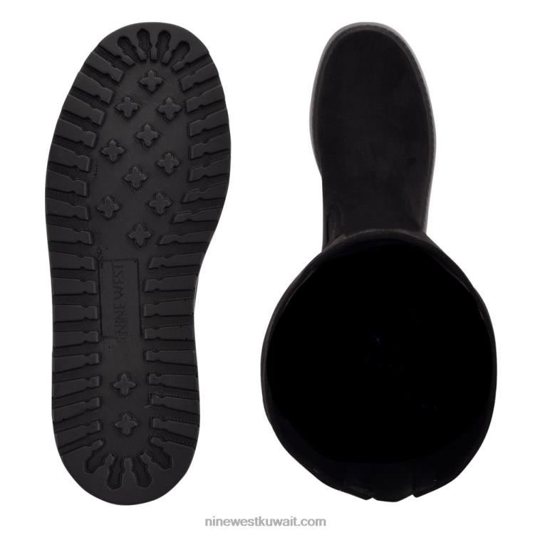 Nine West hojo فوق أحذية منصة الركبة جلد الغزال الأسود VVL082916