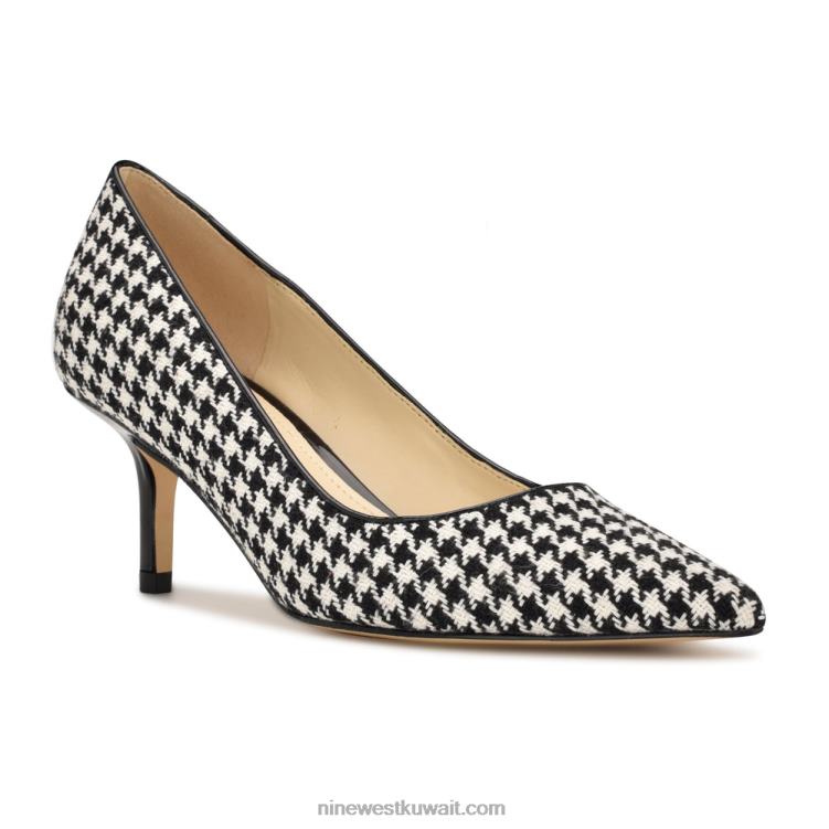 Nine West مضخات بمقدمة مدببة من آرلين أسود / أبيض houndstooth VVL081168