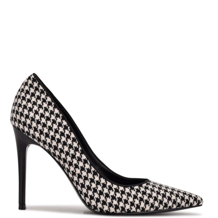 Nine West مضخات اصبع مدبب جديدة أسود / أبيض houndstooth VVL081646