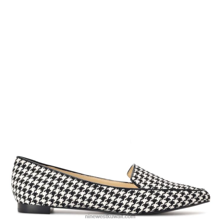 Nine West التدخين الشقق أسود / أبيض houndstooth VVL082312