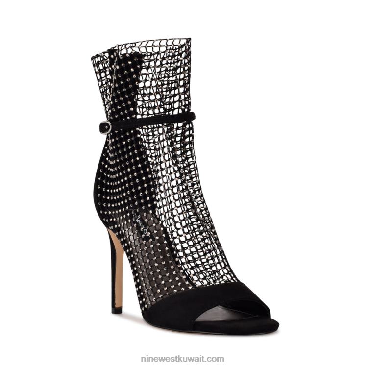 Nine West imery شبكة الجوارب زقزقة اصبع القدم حجر الراين الأسود VVL081885