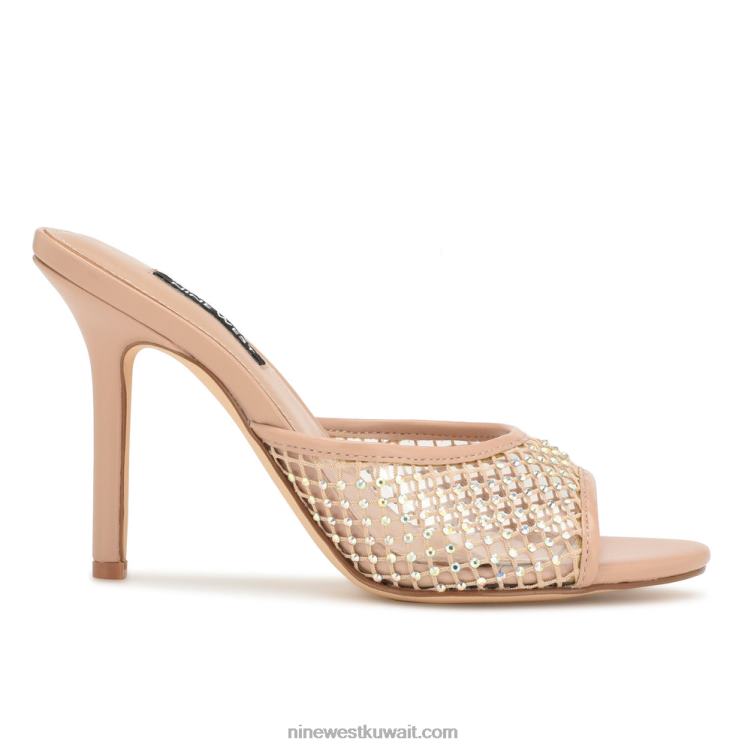 Nine West صنادل iriep ذات الكعب العالي شبكة طبيعية خفيفة VVL081078