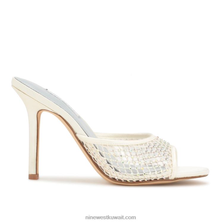 Nine West صنادل iriep ذات الكعب العالي شبكة عاجية VVL081079