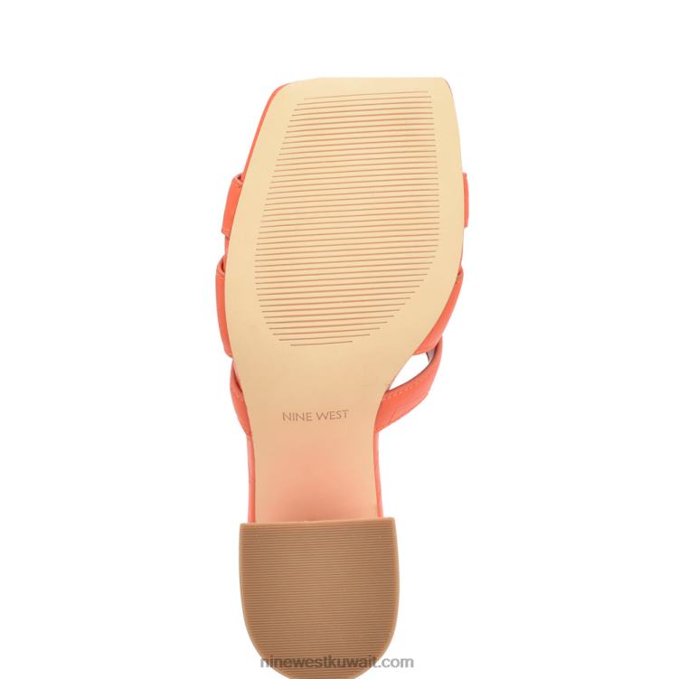 Nine West صندل منزلق بكعب من kaelyn التمساح البرتقالي VVL082081