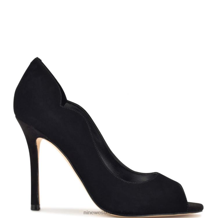 Nine West زقزقة اصبع القدم مضخات kelyan جلد الغزال الأسود VVL081401