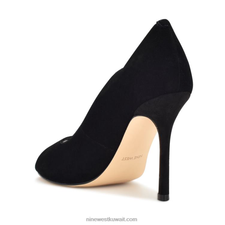 Nine West زقزقة اصبع القدم مضخات kelyan جلد الغزال الأسود VVL081401