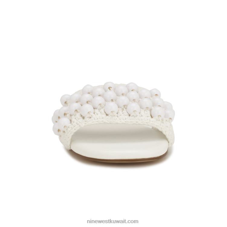 Nine West صندل منزلق منسوج من leelee أبيض VVL08641