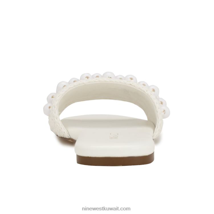 Nine West صندل منزلق منسوج من leelee أبيض VVL08641
