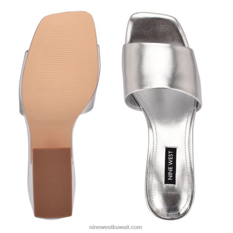 Nine West صندل منزلق من oklee فضة VVL082008