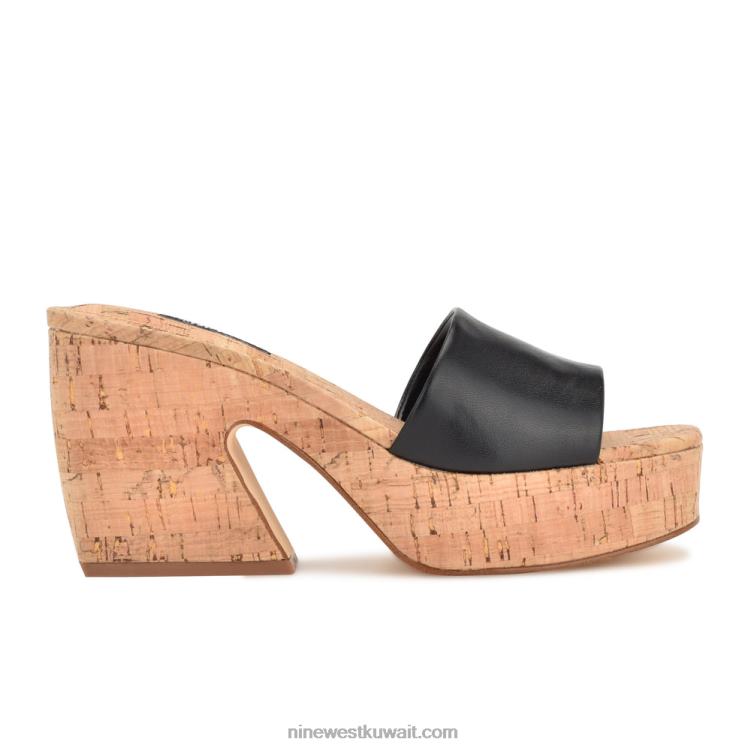 Nine West صندل منزلق من oklee أسود كالفحم VVL08207