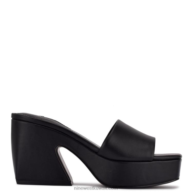 Nine West صندل منزلق من oklee أسود VVL08208