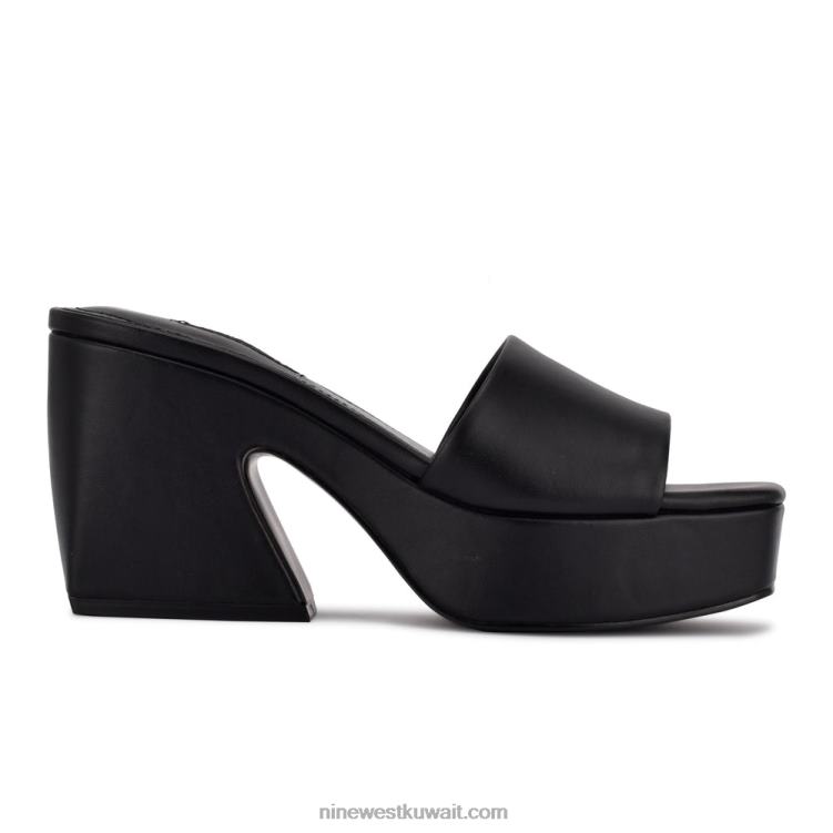 Nine West صندل منزلق من oklee أسود VVL08208
