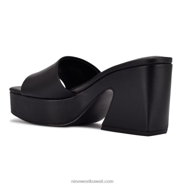 Nine West صندل منزلق من oklee أسود VVL08208