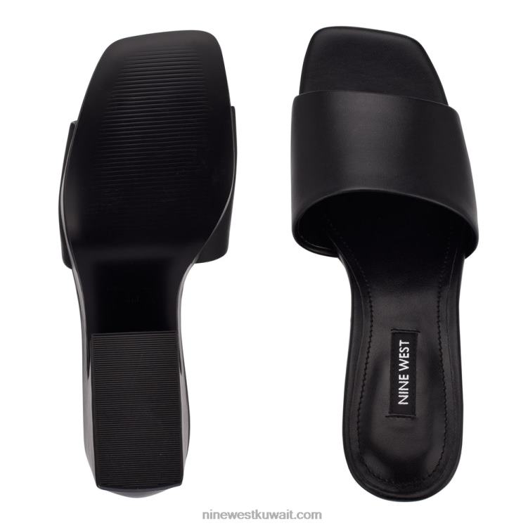 Nine West صندل منزلق من oklee أسود VVL08208
