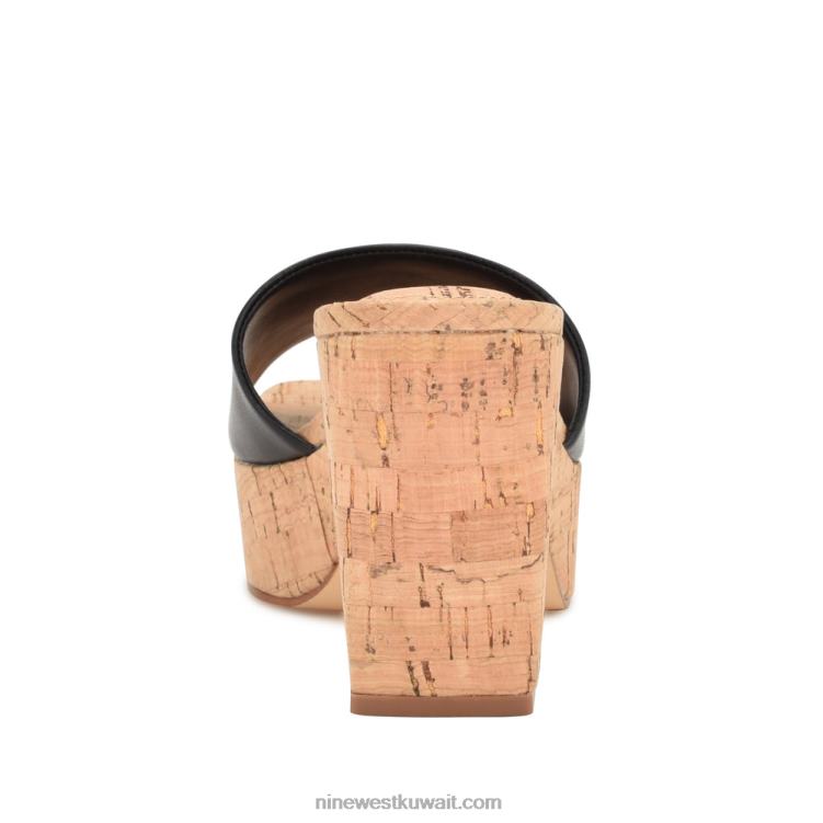 Nine West صندل منزلق من oklee أسود VVL08208