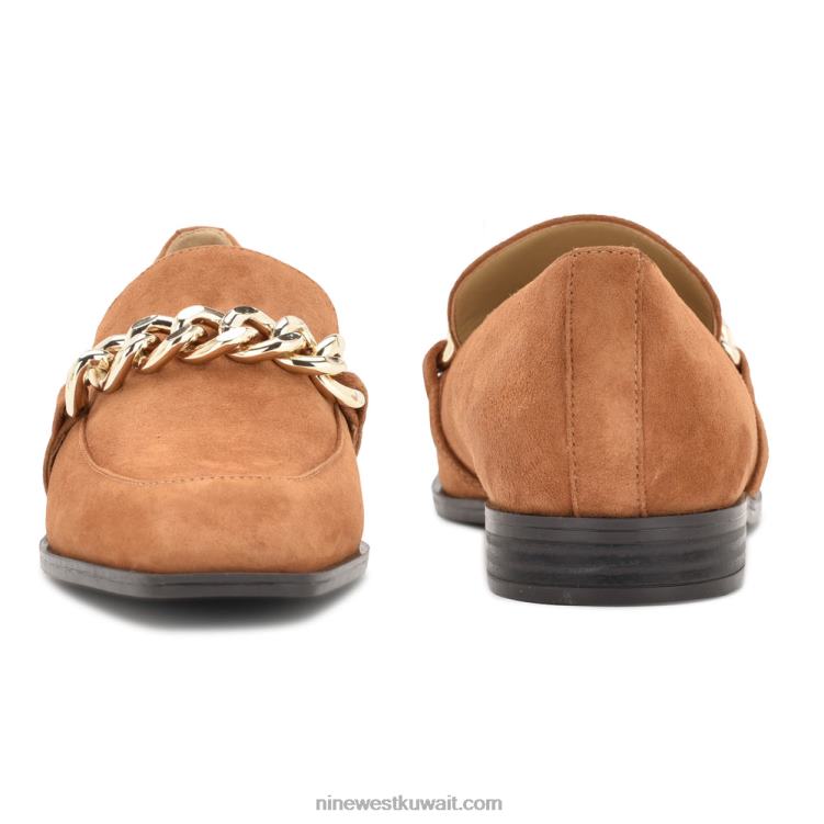 Nine West حذاء سهل الارتداء من onxe كونياك من جلد الغزال VVL082319