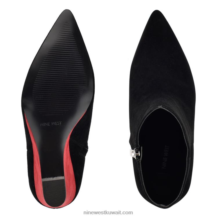 Nine West paes إسفين الجوارب أسود / أحمر من جلد الغزال VVL081139