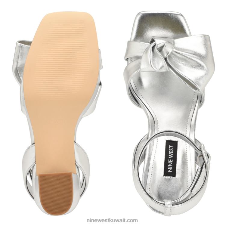 Nine West صندل بنعل سميك rippa فضة VVL08348
