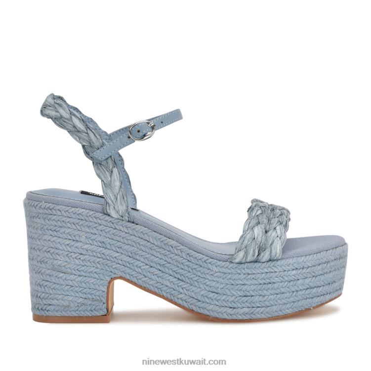 Nine West صندل إسبادريل بكعب من rivva ضباب أزرق VVL08745