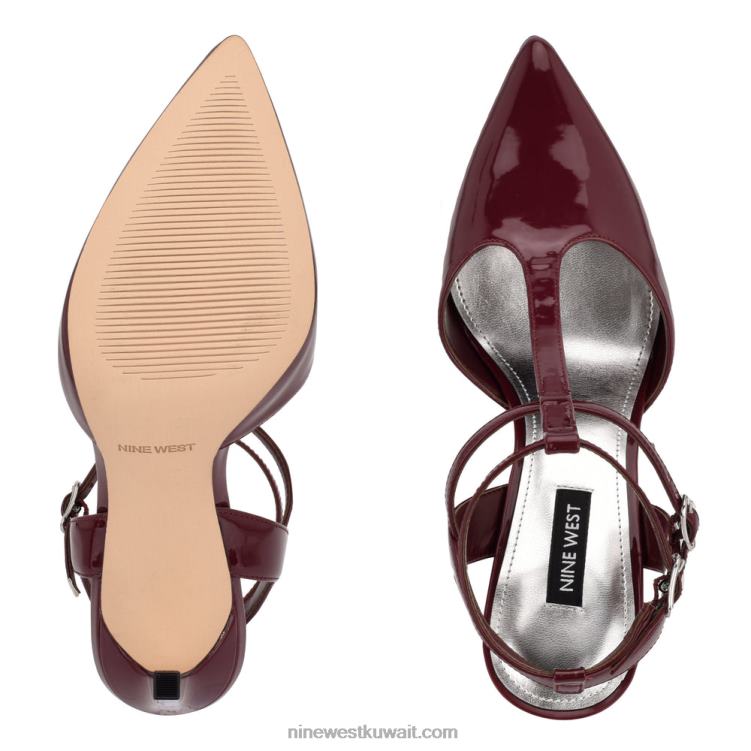 Nine West tayes مضخة حزام الكاحل براءة اختراع البرقوق VVL081517