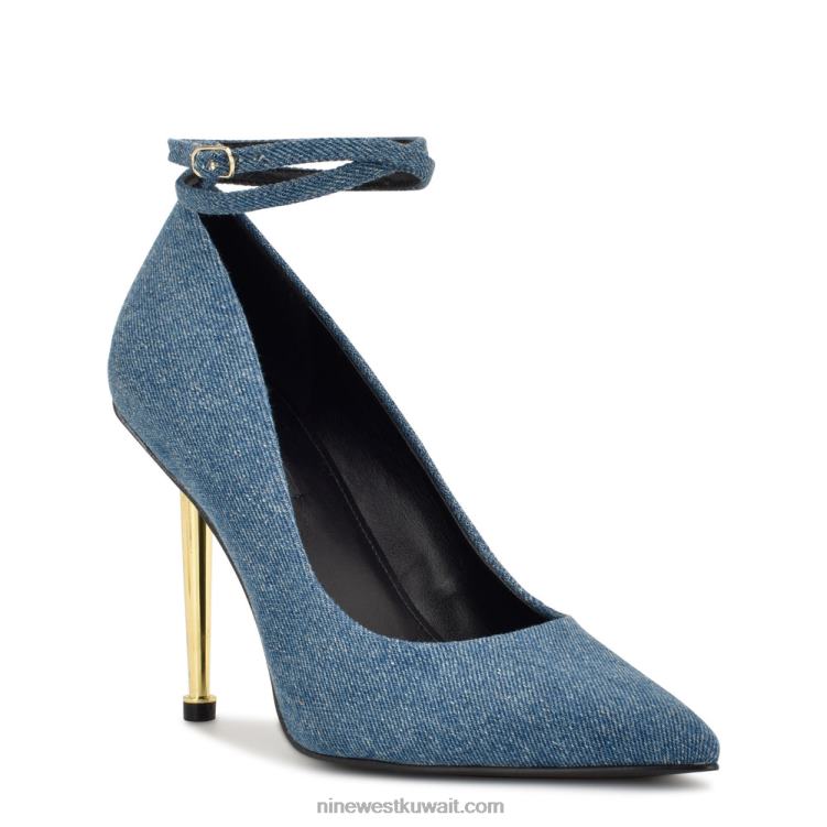 Nine West مضخات لف الكاحل من trevs الدنيم VVL08867