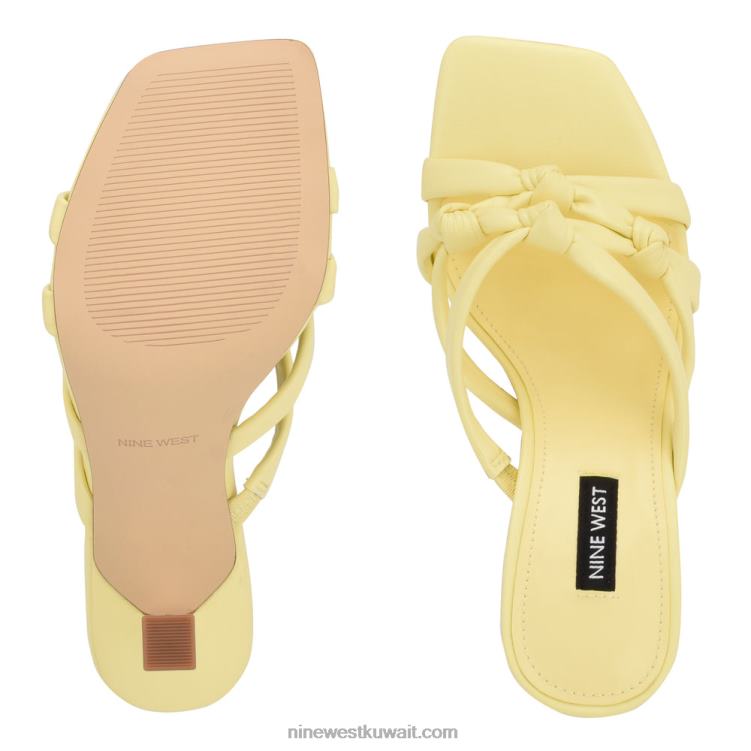 Nine West yeander صندل منزلق بكعب أصفر فاتح VVL08266