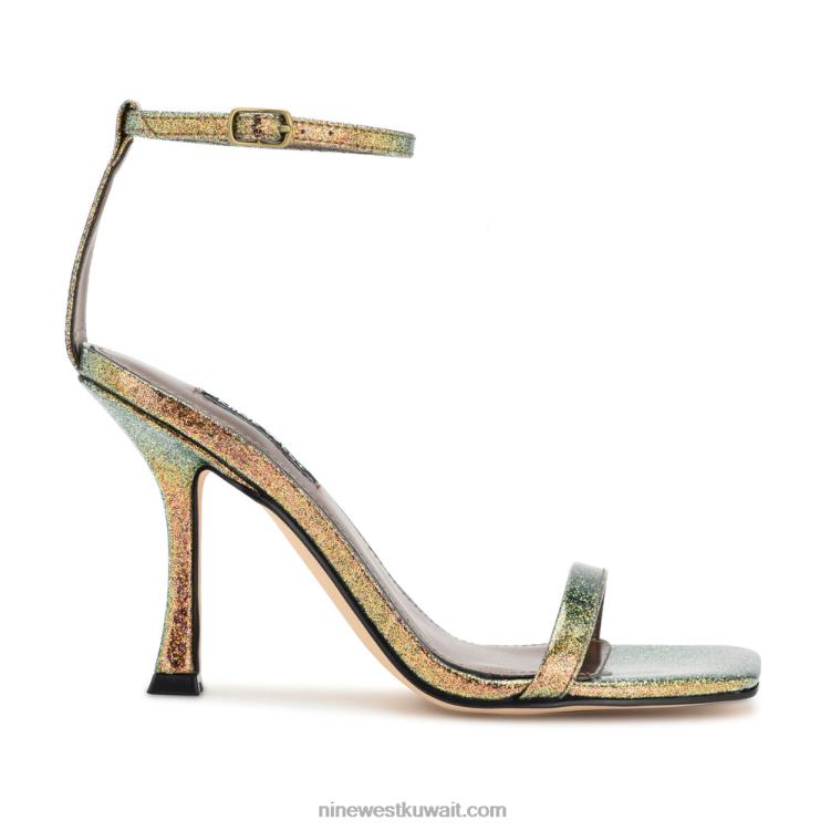 Nine West yess الصنادل حزام الكاحل بريق برونزي VVL081840