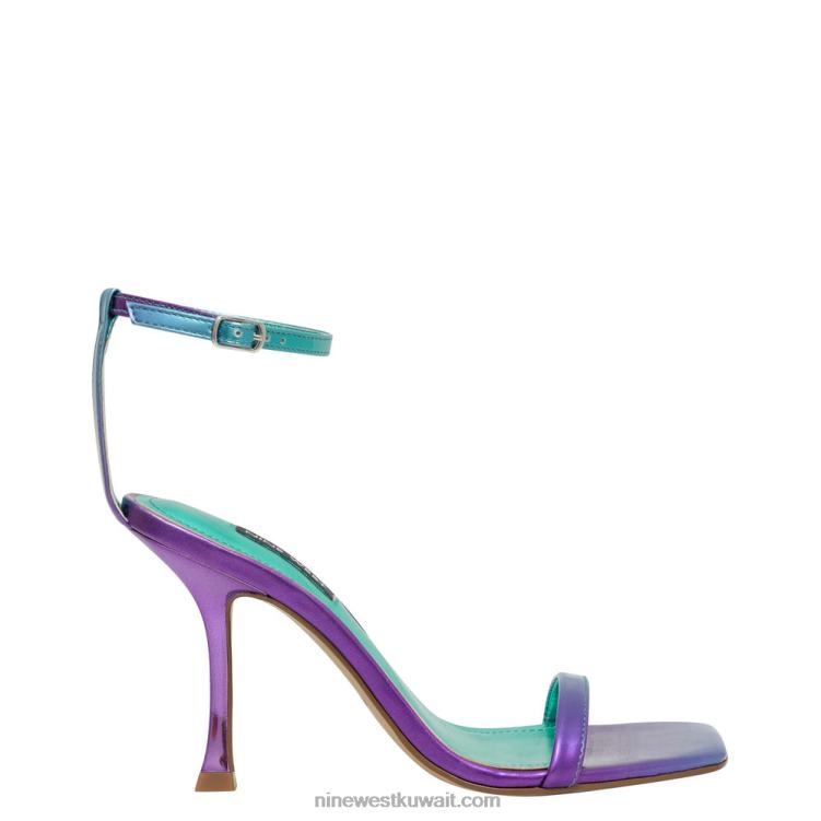 Nine West yess الصنادل حزام الكاحل أرجواني / أزرق قزحي الألوان VVL08411