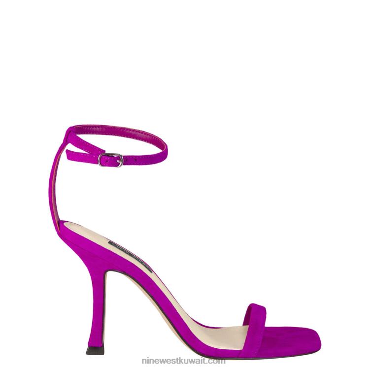 Nine West yess الصنادل حزام الكاحل سويدي وردي متوسط VVL08467
