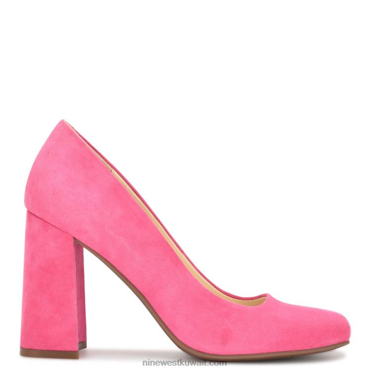 Nine West مضخات yolend ذات كعب عريض جلد الغزال الوردي VVL08902