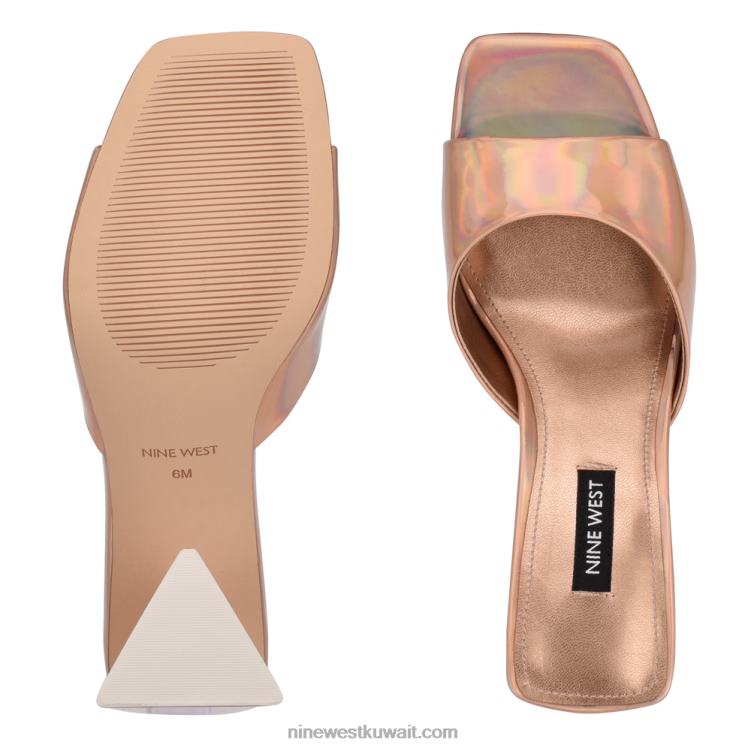 Nine West yougo صندل منزلق بكعب قزحي الألوان البيج VVL081900