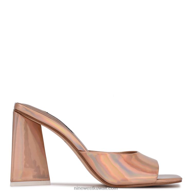 Nine West yougo صندل منزلق بكعب قزحي الألوان البيج VVL08497