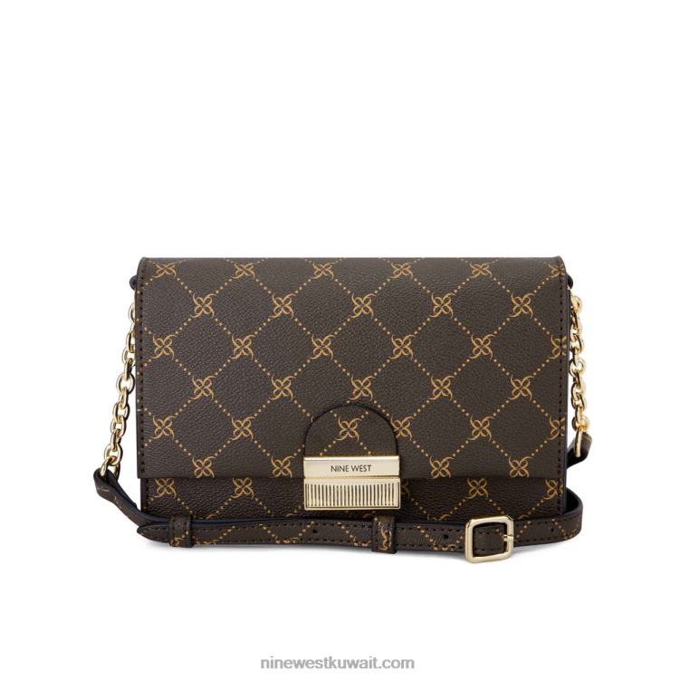 Nine West قلاب كاثي ميني كروس شعار بني متعدد VVL082612