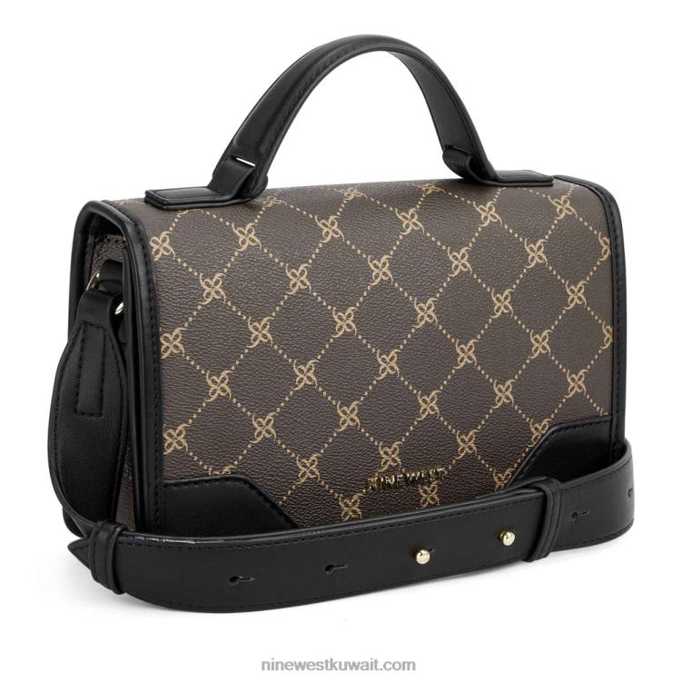 Nine West brooklyn crossbody رفرف بني / أسود VVL082675