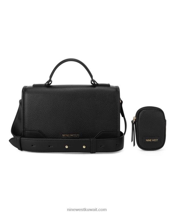 Nine West brooklyn crossbody رفرف أسود VVL082686