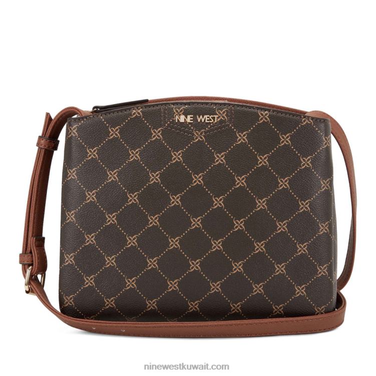 Nine West jorie mini jet set crossbody شعار بني VVL082648