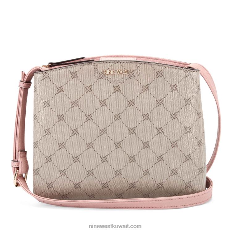 Nine West jorie mini jet set crossbody شعار عسلي / وردي حديث VVL082659