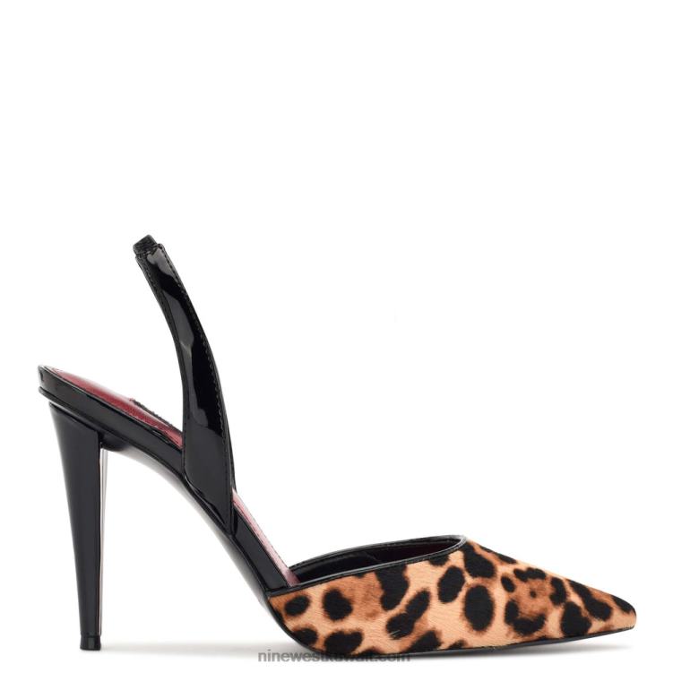 Nine West مضخات Flory slingback النمر قص الشعر VVL081347