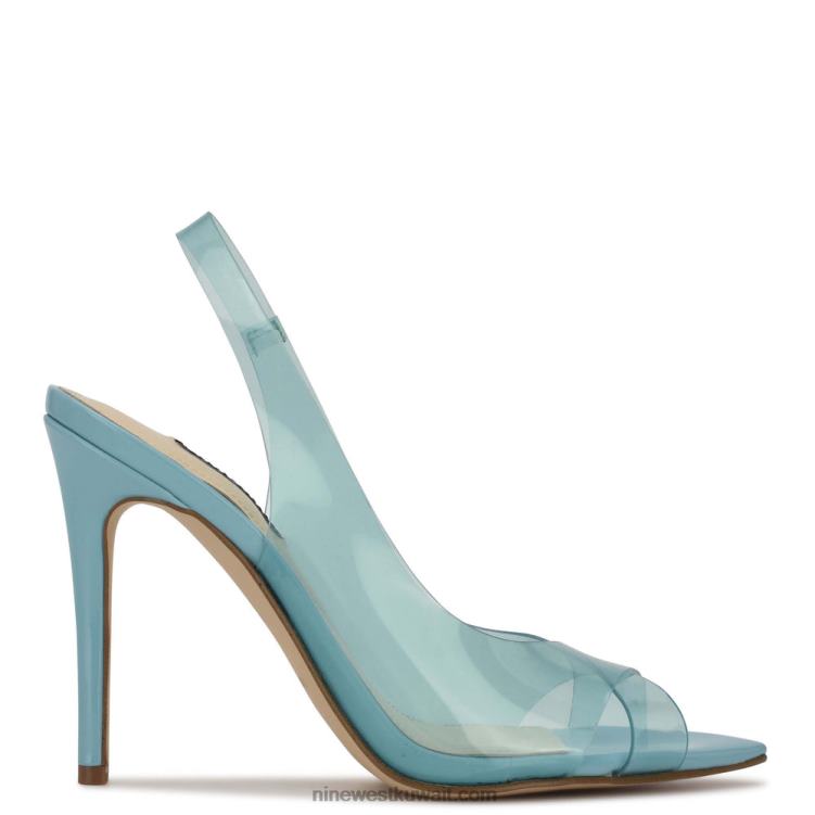 Nine West صندل بكعب بولكا أزرق VVL081046