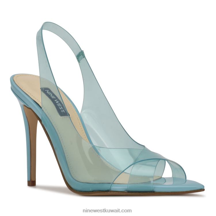 Nine West صندل بكعب بولكا أزرق VVL081046