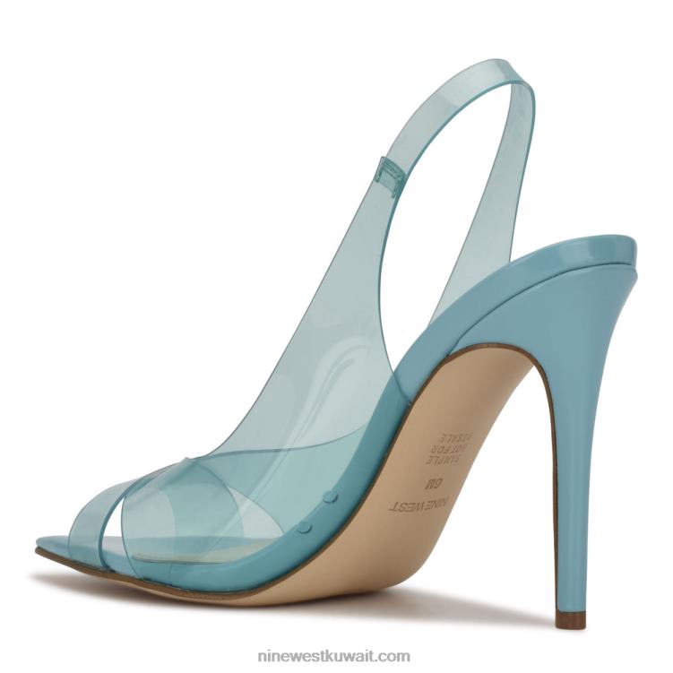 Nine West صندل بكعب بولكا أزرق VVL081046