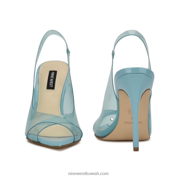 Nine West صندل بكعب بولكا أزرق VVL081046