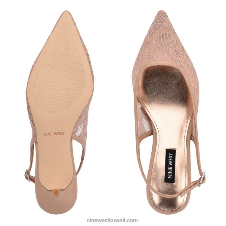 Nine West كعب سلينجباك الدانتيل عارية VVL081092